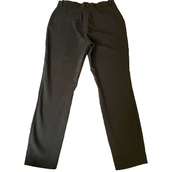 H&M Pants Stretch Flat Straight Skinny Ankle Black 8 Elastic Waist 27-31" - Picture 15 of 16